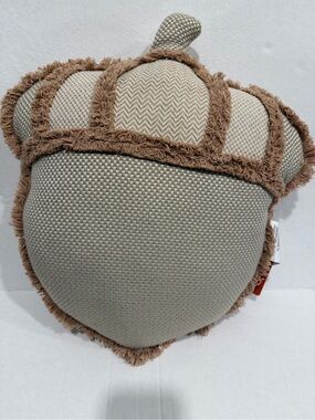 Plush Acorn Pillow - Beige & Brown